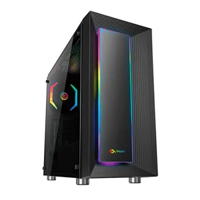 Imagen de TALIUS Auriga. Caja Gaming Negra. Pc Gamer Incluye 1 Ventilador ARGB, de Juego Torre ATX crital Templado.