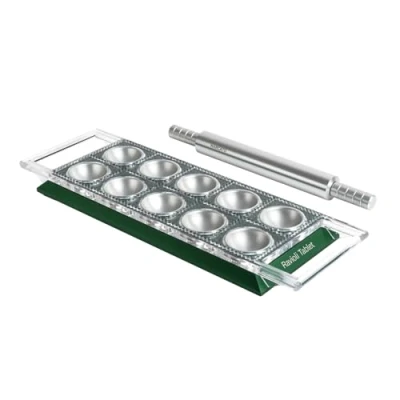 Imagen de Molde para Raviolis Marcato, Máquina Raviolis, Formas Caseros, Corte Cuadrado de 50 mm, Rodillo Aluminio Incluido. Modelo: Ravioli Tablet, Verde.