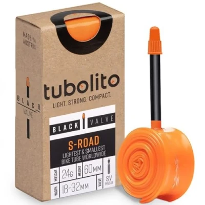 Imagen de TUBOLITO 9120077574028 Cámara de Aire S Tubo carretera 700c válvula 60 mm Negra, Adultos Unisex