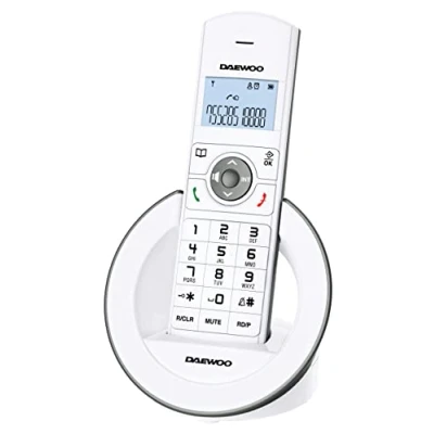Imagen de Daewoo Teléfono Inalámbrico Dect DTD 1400 Identificador de Llamadas Pantalla Retroiluminada Color Blanco