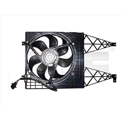 Imagen de TYC 837 0043 Ventilador de radiador para vehículos sin aire acondicionado 345 110/260 con bastidor (armazón) VOLKSWAGEN: Golf 4