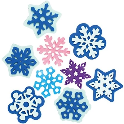 Imagen de Baker Ross AX405 Sellos De Espuma Copo Nieve Paquete 10, Para Niños, Ideal Proyectos Artes Y Manualidades Infantiles