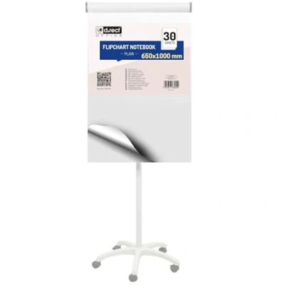Imagen de D.RECT Bloc de Flipchart Blanco 650x1000 mm Papel para Rotafolios 80 g/m², 30 Hojas, 5 Orificios Ideal Oficina, Presentaciones y Hogar