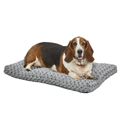 Imagen de MidWest Homes for Pets modelo 40636 SGB cama para mascotas de felpa, color gris degradado con espirales, longitud 91,44 cm, perros razas toy y gatos