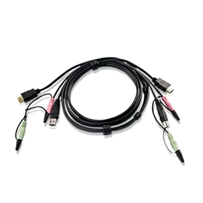 Imagen de ATEN HDMI KVM CABLE 1,8M (2L 7D02UH) 2L 7D02UH, HDMI, USB A, 2X AUDIO PLUG, B, MACHO/MACHO, NEGRO, 1,8 M