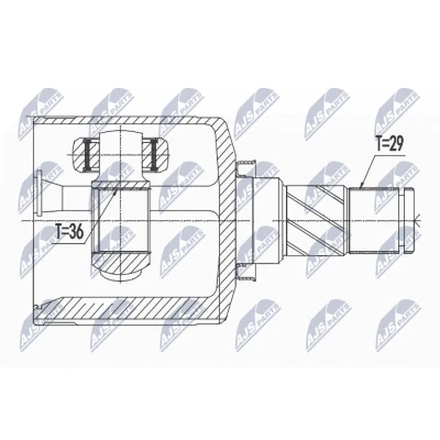 Imagen de NTY NPW NS 036 Junta Homocinética Eje delantero, izquierda, lado de engranaje NISSAN: Murano I