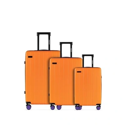 Imagen de ETERNITIVE Juego de 3 Maletas I Rígidas ABS Tamaño: 55 x 65,5 75,5 cm con Cerradura TSA Maleta Viaje Ruedas 360 Equipaje Mano 37L 60L 99L Naranja