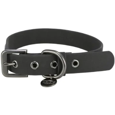 Imagen de TRIXIE Collar para Perro CityStyle L XL: Cuello 50 57 cm/30 mm Negro de PVC Perros pequeños medianos Ajustable, Impermeable y Lavable, 1971801