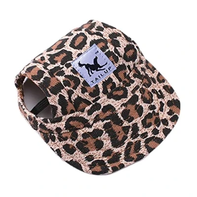 Imagen de Himlaya Gorra de Béisbol del Perro para Mascota Protector Solar Visera Deportes al Aire Libre, Sombrero Ajustable Perros Grandes, medianos y pequeños (S,Leopardo)