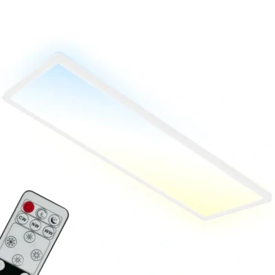 Imagen de BRILONER lámpara de techo LED CCT, retroiluminada, ultraplana, regulable, control remoto, 23W, 58x20x3cm, blanco cálido, neutro, frío, color