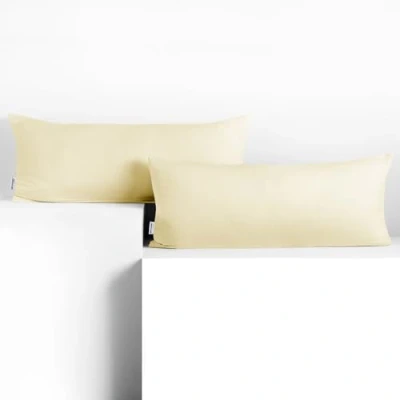 Imagen de DecoKing 2 Fundas de Almohada 40 x 120 cm, algodón, con Cremallera, Color Crema ámbar