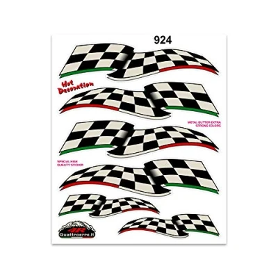 Imagen de 4R Quattroerre.it 924 Adhesivos Bandera de Ajedrez 24 x 20 cm