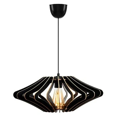 Imagen de Lámpara de techo 55 cm negro, tipo E 27 Max 45 60 w, colección Covadonga,, casquillo