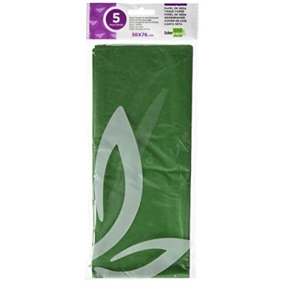 Imagen de Papel seda liderpapel 52x76cm 18g/m2 bolsa de 5 hojas verde oscuro