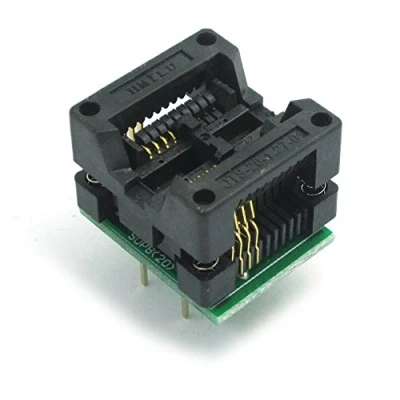 Imagen de DollaTek 200 208mils SOP8 a DIP8 Adaptador de zócalo IC Socket OTS 20 1.27 01 para 25xx eeprom Flash