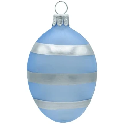 Imagen de Vitbis Pastel Transparente Bolas de Cristal pintadas a Mano Árbol Navidad Pascua Decoración Cocina Rayas Azules y Doradas Diseño clásico 3 Unidades