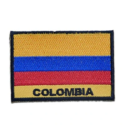 Imagen de Colombia Bandera Parches Termoadhesivos Bordados Aplique Para Ropa, Tamaño: 5,6 x 8,3 cm