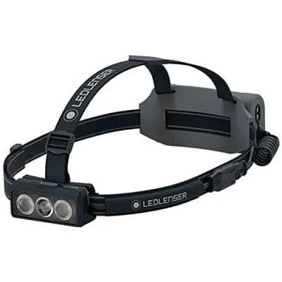 Imagen de Ledlenser NEO9R linterna frontal LED 1200 lúmenes lámpara running con batería recargable cinta reflectante para la cabeza de orientable negro/gris