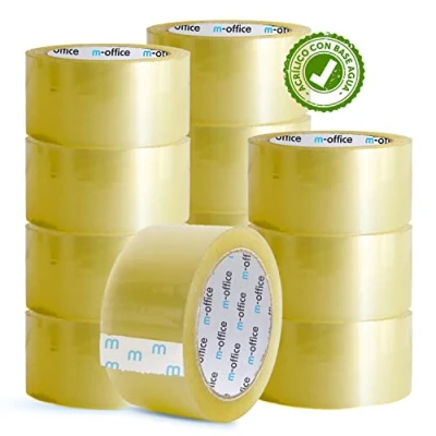 Imagen de m office Cinta Adhesiva Transparente, de Embalar para Embalaje Cajas, Envíos, Mudanzas y Manualidades, Precinto Transparente Seguro Resistente (48mmx66m, x12)