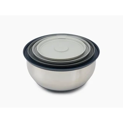Imagen de Joseph Prep&amp;Store Juego de 4 Boles Mezcladores Acero Inoxidable con Tapa, Cuencos para Alimentos,