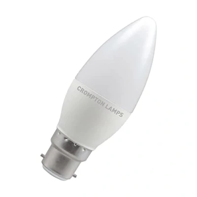 Imagen de Crompton Lámparas LED Vela 5W BC B22d Regulable (40W Equivale) 4000K Blanco frío Opal 470lm Bayoneta B22 Bombilla de luz esmerilada