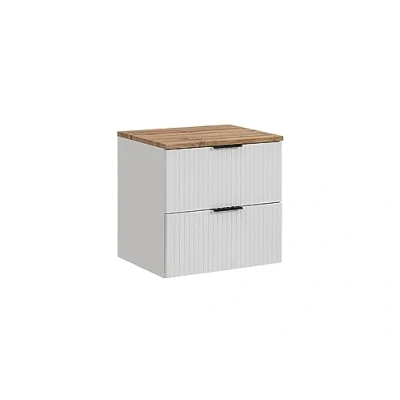 Imagen de Mueble de Lavabo 60 cm ADEL White, con encimera o Empotrado, Blanco,Puertas fresadas, Muebles baño (con encimera)