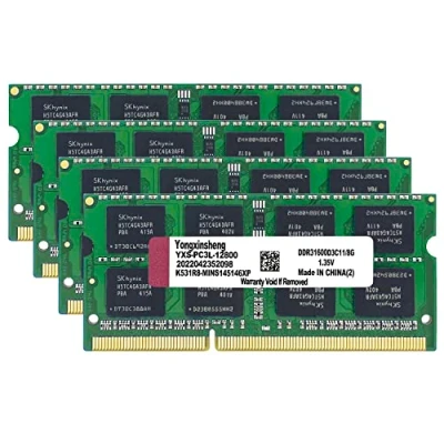Imagen de DDR3L / DDR3 32GB Kit (8GBx4) 1600MHz Memoria Ram Portátil Sodimm PC3L 12800 PC3 Sin ECC Búfer 1.35V 1.5V CL11 2Rx8 Dual Rank 204 Pin Módulo de Actualización Memory para Laptop