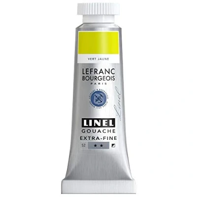 Imagen de Lefranc Bourgeois Linel Gouache Tubo extrafino (14 ml), color verde y amarillo