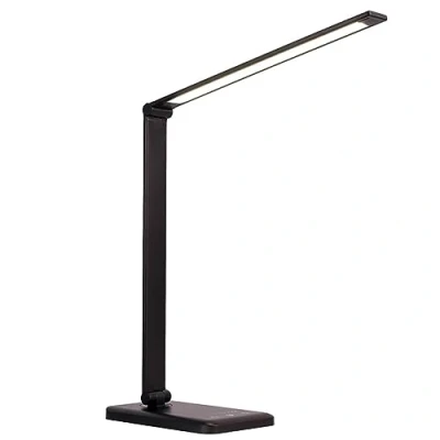 Imagen de Lámpara Escritorio LED, Lámparas de Mesa USB Recargable con Temporizador, Plegable Luz 5 Modos &amp;5 Niveles Brillo, Oficina Control Táctil Cuidado Ocular para Estudio Lectura, Negro