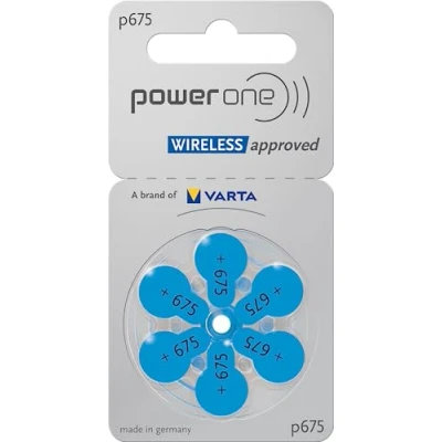 Imagen de Power One p675 Pilas para audífonos, 10 x blister con 6 pilas, total 60 unidades