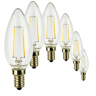 Imagen de SUNSEED 6x Bombilla Vela Filamento LED E14 2W = 25W Blanco Neutro 4000K