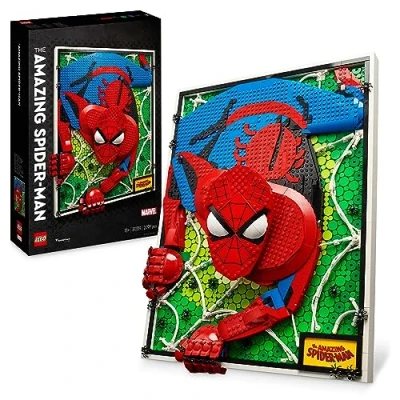 Imagen de LEGO Art el Increíble Spider Man Set Mural 3D, Póster de Lienzo para Construir, Decoración Súperhéroe Hogar, Actividad Creativa, Regalo Cómic Adolescentes y Adultos 31209