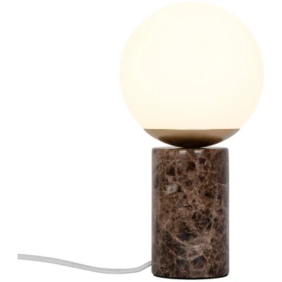 Imagen de Nordlux Lámpara de mesa Lilly Marble, marrón, cristal, mármol, altura 29 cm