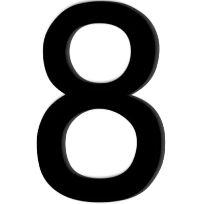 Imagen de Número de Casa Nr.8,Números Adhesivos Altura 10 cm,Números para Casas Acrílico,Numeros Adhesivos,Numero Exterior,para Exteriores,Buzón,Puerta,Patio,Apartamento,Calle,Negro Mate