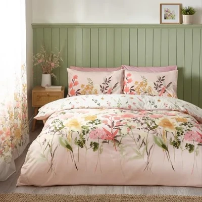 Imagen de Catherine Lansfield Countryside Juego de Funda edredón Reversible con Fundas Almohada, diseño Floral, Color Rosa