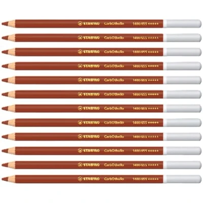 Imagen de Lápiz de Color tiza pastel STABILO CarbOthello Caja con 12 unidades rojo inglés intenso