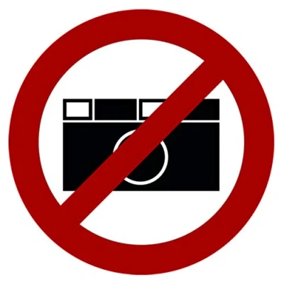 Imagen de STROBO 10 pegatinas de Prohibido tomar fotografías, 9,5 x cm, señales advertencia con protección UV para exteriores e interiores