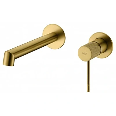 Imagen de Mice Grifo monomando de Lavabo empotrado Griferia empotrada laton serie Line Color dorado Oro Cepillado GLD038/OC