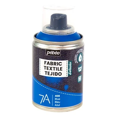 Imagen de Pébéo Pintura en Spray para textiles 7A Tejidos naturales y sintéticos Base de agua Sin disolventes Resistente al Lavado a Máquina sobre Tejido Color Azul