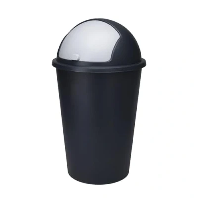 Imagen de Spetebo cubo de basura XL con tapa deslizante, 50 L, redondo, cúpula, para cosméticos, reciclable