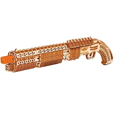 Imagen de Wood Trick Shotgun 3D Wooden Puzzles for Adults and Kids to Build Detailed Construction 23x8″ Model Kits Teens 14+