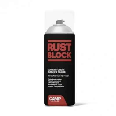 Imagen de CAMP RUST BLOCK Spray Convertidor de Óxido y Primer,Convierte bloquea el óxido, Protector, Sobre pintable, 400ml