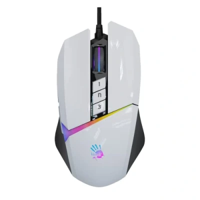 Imagen de Bloody W60Max Ratón para Juegos RGB FPS con Cable, 10000 CPI, Todos los Botones programables, tasa de Informe y LOD Ajustable, Memoria integrada 4 m (Blanco anda)