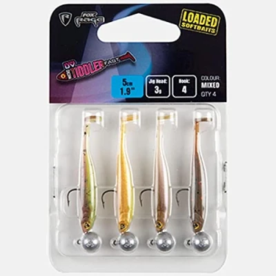 Imagen de Fox Rage Micro Tiddler Fast Mixed UV Colour Pack Loaded 5cm + 3g (4pcs) 1 Shads