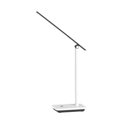 Imagen de Eglo Iniesta Lámpara de mesa led recargable, táctil y regulable para mesilla noche. escritorio con función carga USB, plástico blanco negro, cálido frío