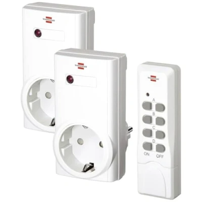 Imagen de Brennenstuhl set de 2 enchufes radio control remoto RCS 1000 N Confort (enchufes inalámbricos para interiores, mando a distancia)