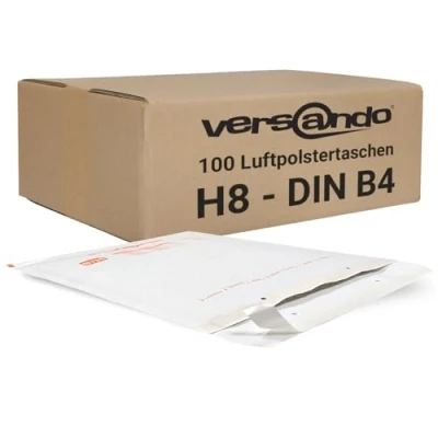 Imagen de Versando LUPOWH100 Sobres acolchados, Blanco, medidas exteriores 290 x 370 mm, H8, 100 Piezas