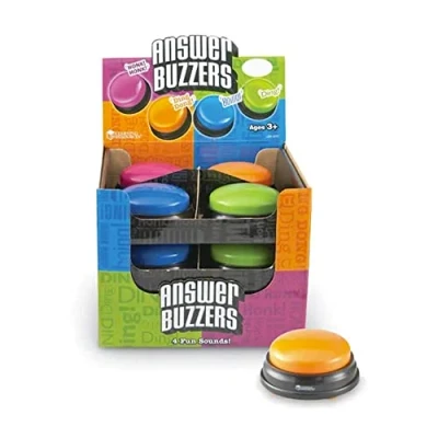 Imagen de Learning Resources Botones de respuesta , set 12 en expositor para punto venta, pulsadores colores, juegos infantiles, material profesor