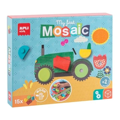 Imagen de APLI Kids My First Mosaico de Madera, 15 Piezas, Multicolor (17652)