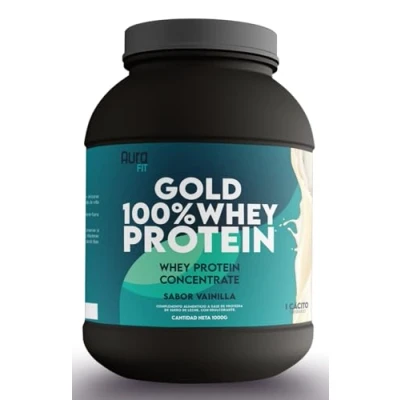 Imagen de Gold 100% Whey Protein. Proteina Sabor Chocolate, Fresa y Vainilla Aumento de Masa Muscular. Proteína en Polvo para Recuperación muscular (Vainilla)